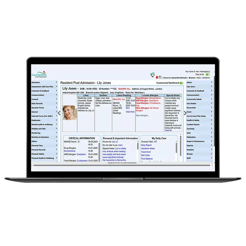 Home 2 cura systems web based
