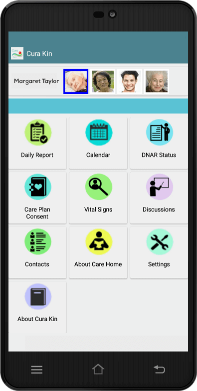 Cura Kin, Mobile Care Monitoring App