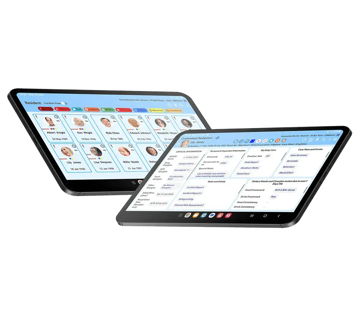 Tablet-based care software